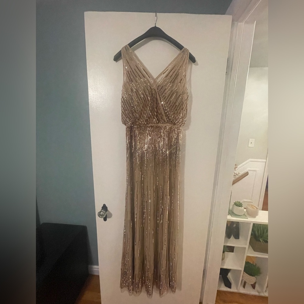 Adrianna Papell Gold Bridesmaid Dress